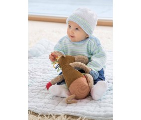 E-MODELE BÉBÉ - PULL RAYÉ, BONNET ET CHAUSSETTES BABY UNI - GRÜNDL
