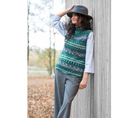 E-MODELE FEMME - PULL SANS MANCHES STYLE NORVÉGIEN NORWEGIA - GRÜNDL