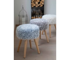 E-MODELE - HOUSSE DE TABOURET EN FAUSSE FOURRURE ARKTIS - GRÜNDL