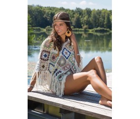 E-MODELE - PONCHO AVEC GRANNY SQUARES ECO COTTON - GRÜNDL