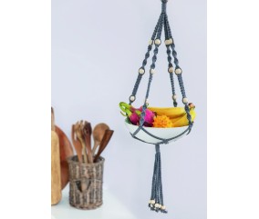 E-MODELE - SUSPENSION MACRAMÉ AVEC PERLES POUR PLANTES - GRÜNDL