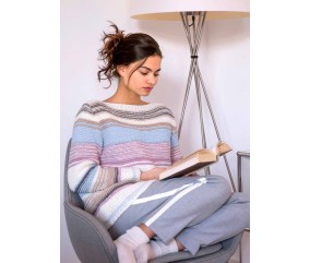 E-MODELE FEMME - PULL RAYÉ EN POINT MOUSSE KING COTTON - GRÜNDL