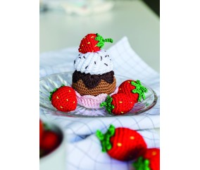 E-MODELE - FRAISES ET CUPCAKE À LA FRAISE AU CROCHET COTTON QUICK UNI - GRÜNDL