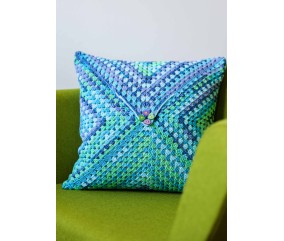 E-MODELE - HOUSSE DE COUSSIN EN GRANNY SQUARE COTTON QUICK BATIK - GRÜNDL