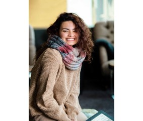 E-MODELE - SNOOD EN CÔTES AVEC MAILLES ANGLAISES COLORITO - GRÜNDL