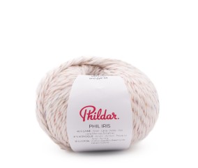 Pelote Phil Iris Phildar coloris Ecru sur fond blanc