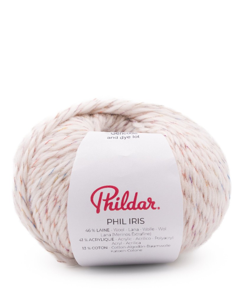 Pelote Phil Iris Phildar coloris Ecru sur fond blanc