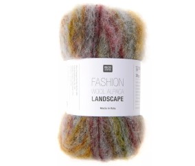 Laine Rico Design Fashion Wool Alpaca Landscape coloris 01 Couleurs Terreuses - pelote sur fond blanc