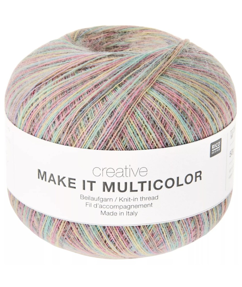 Fil Rico Design Creative Make It Multicolor coloris 02 Pastel - pelote sur fond blanc