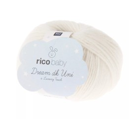 Laine Rico Design Baby Dream dk Uni coloris 30 Blanc Cassé - pelote sur fond blanc