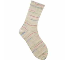 Laine Rico Design Superba Cashmeri Luxury Socks 4 fils coloris 41 Pastels Colorés - pelote sur fond blanc