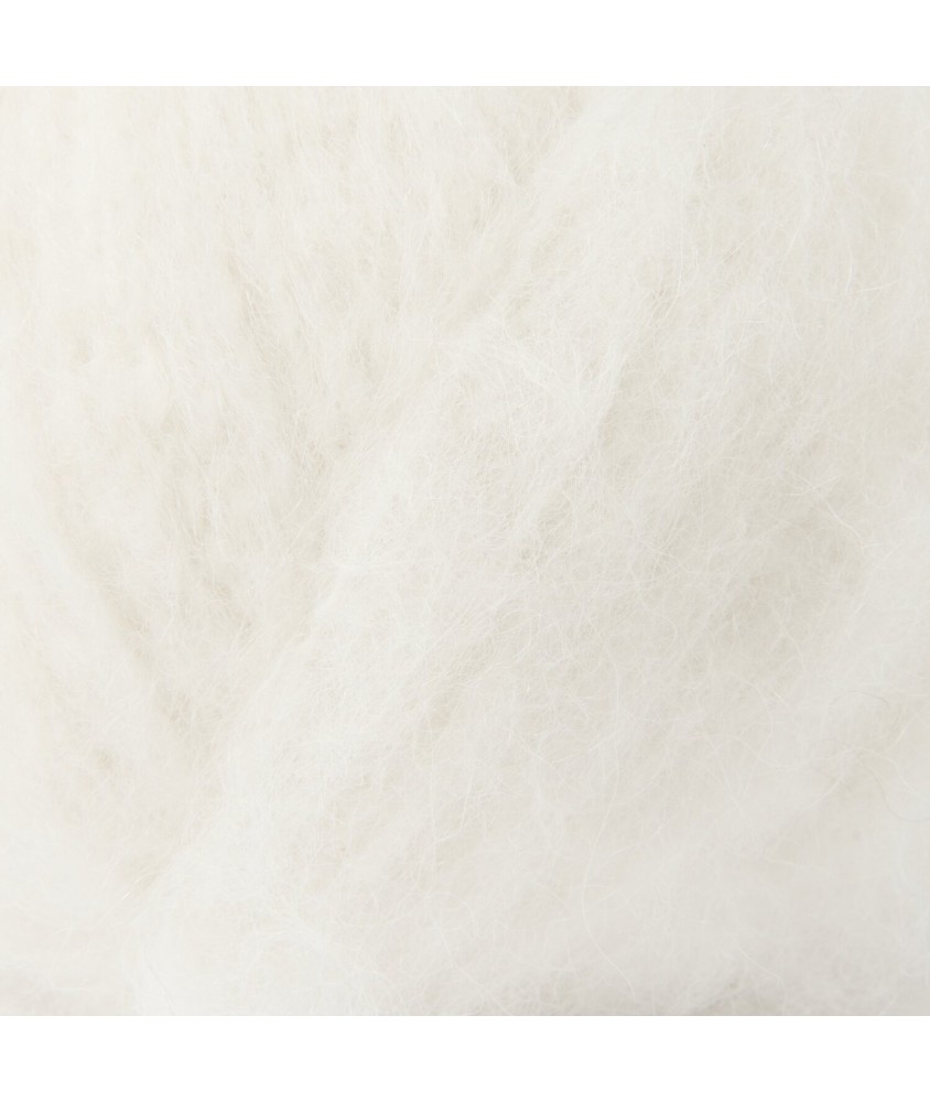 Laine Rico Design Luxury Baby Alpaca Cashmere Silk coloris 01 Crème - pelote sur fond blanc