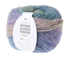 Laine Rico Design Fashion Merino Alpaca Fusion chunky coloris 07 Baies Sombres - échantillon tricoté