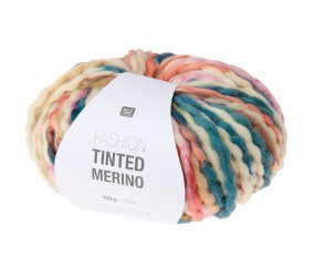Grosse laine Rico Design Fashion Tinted Merino coloris 01 Automne - échantillon tricoté
