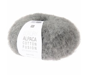 Laine Rico Design Luxury Alpaca Cotton Fusion coloris 12 Gris - échantillon tricoté