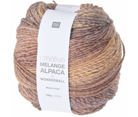 Laine Rico Design Creative Melange Alpaca Wonderball dk coloris 16 Terra - échantillon tricoté