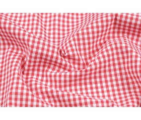 Tissu coton vichy rouge