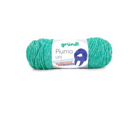 Pelote de coton à tricoter PIUMA UNI - 100 g - Gründl - 10 Vert d'eau