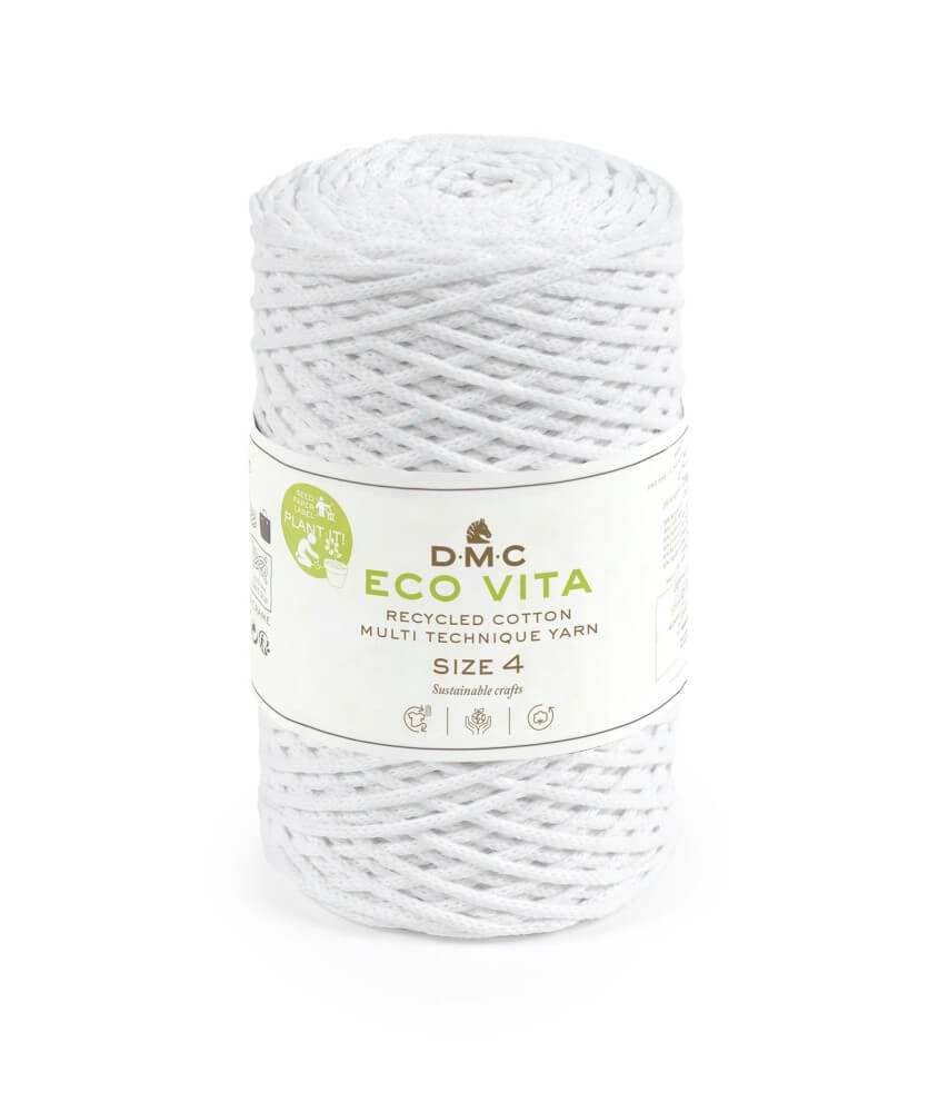 Coton recyclé ECO VITA 4 (250gr) ! - Dmc - certifié Oeko-Tex - 100 Blanc