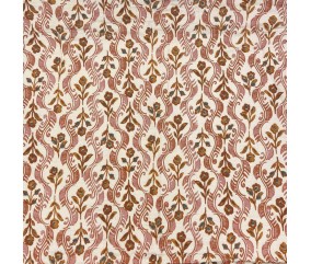 Tissu double gaze de coton gaufrée arabesques terracotta