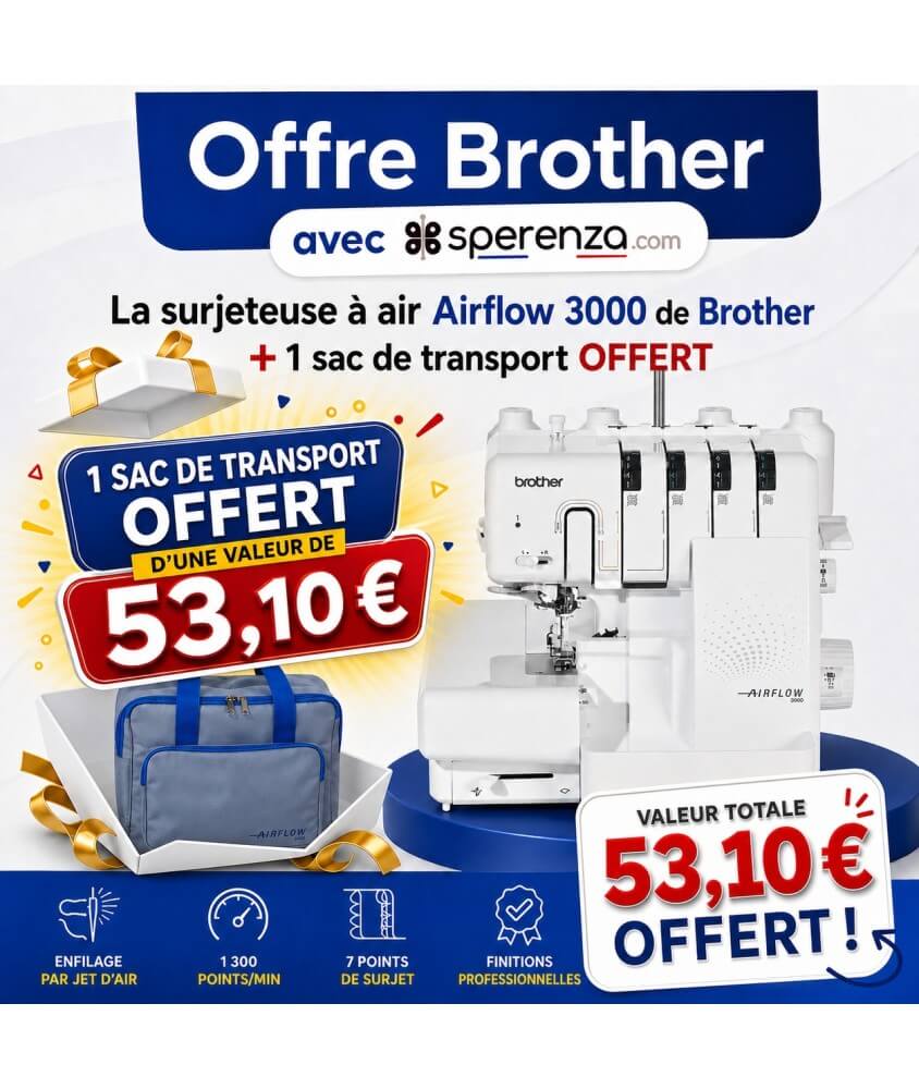 Surjeteuse à air Airflow 3000 - Brother - Garantie 3 ans - Blanc