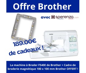 Offre Brother - cadre de broderie magnétique MF180N offert avec la machine à broder Innov-is F540E