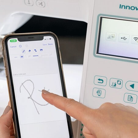 Transfert de motifs sans fil avec l'application Artspira sur la Brother Innov-is F540E
