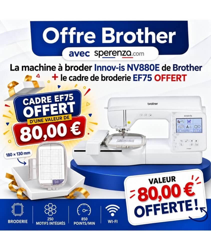Machine à broder Innov-is NV880E - Brother - Garantie 3 ans - Créez la magie avec facilité - Blanc