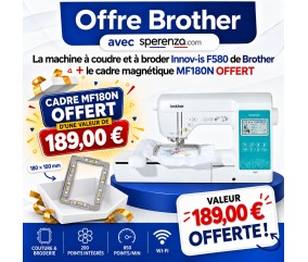 Offre Brother - cadre magnétique MF180N offert avec la machine à coudre et à broder Innov-is F580