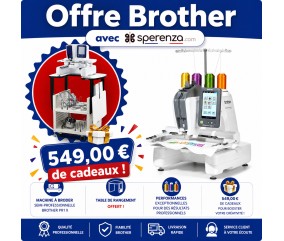 Offre Brother - 549 euros de cadeaux avec la machine à broder semi-professionnelle Brother PR1X