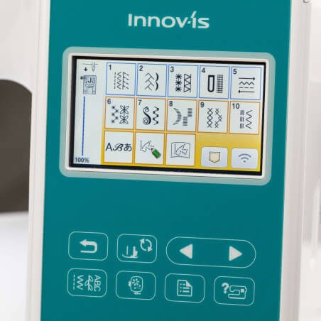 Écran tactile couleur de la Brother Innov-is F580 avec les points de couture