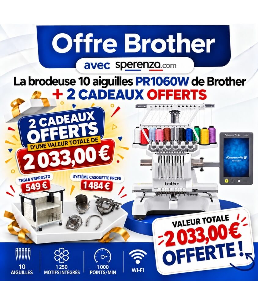 Machine à Broder Semi-Professionnelle Brother PR1060W - Machine à broder 10 aiguilles - vue principale
