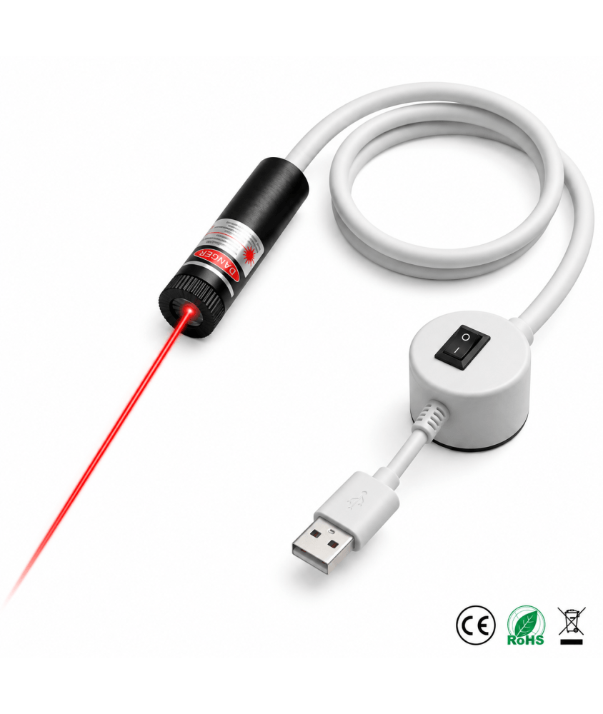 Guide laser positionnable pour machine à coudre - alimentation USB, faisceau rouge