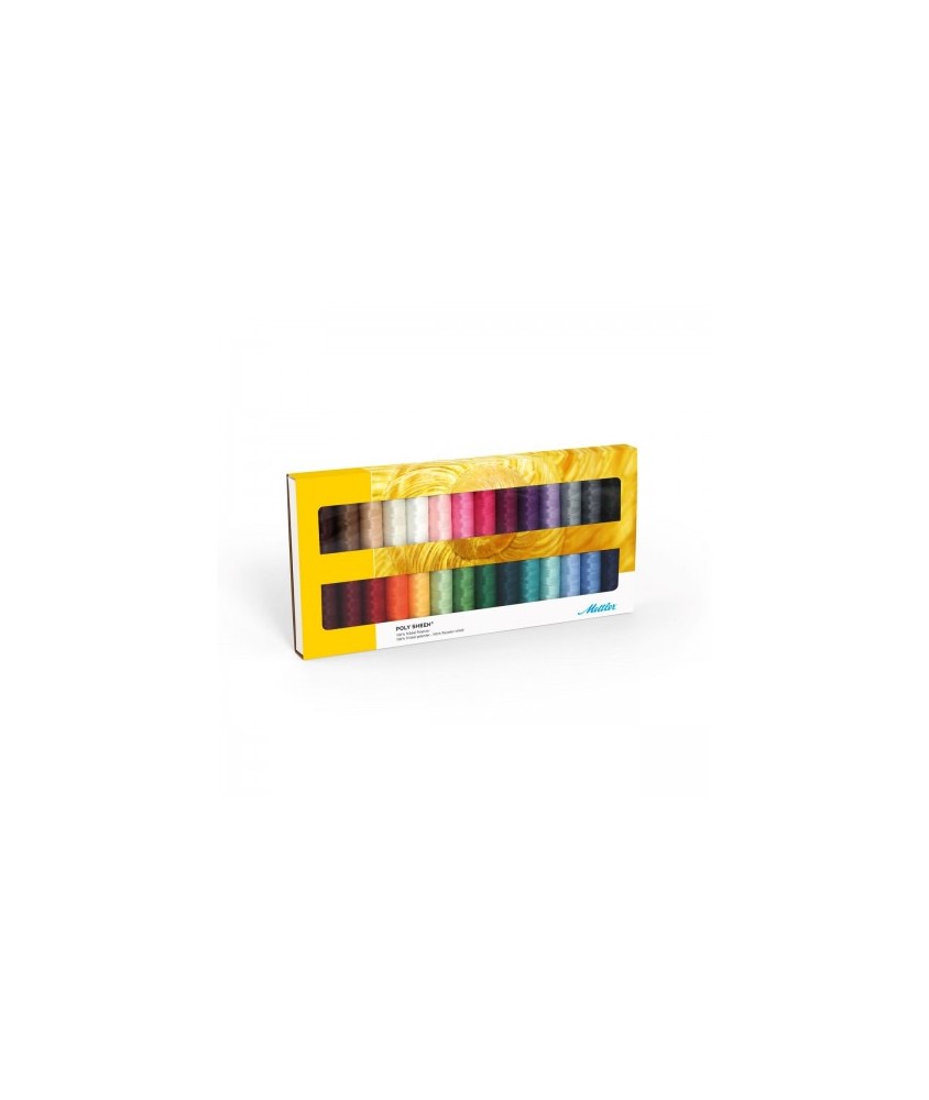 Coffret Mettler Poly Sheen ouvert, vue trois quarts