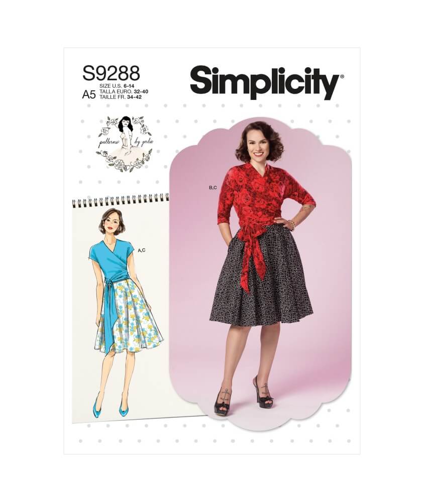 Patron Simplicity 9288 - Top portefeuille et jupe évasée - pochette recto