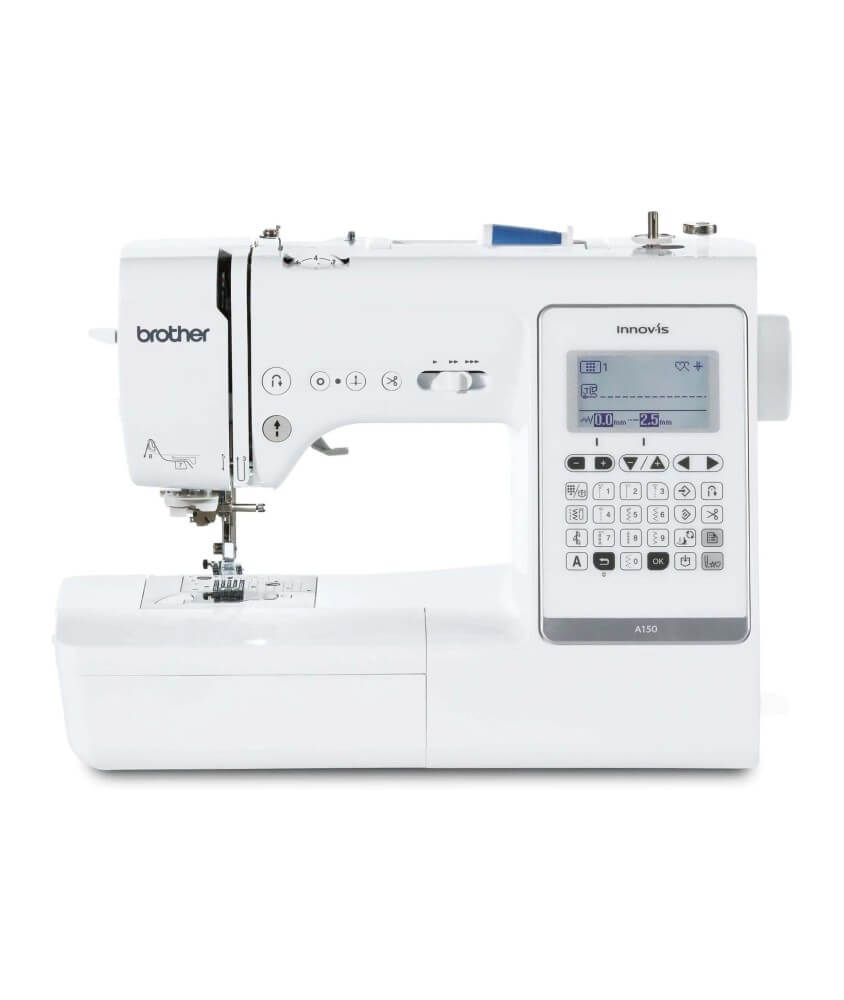 Machine a coudre Brother Innov-is A150 vue de face, 150 points et ecran LCD