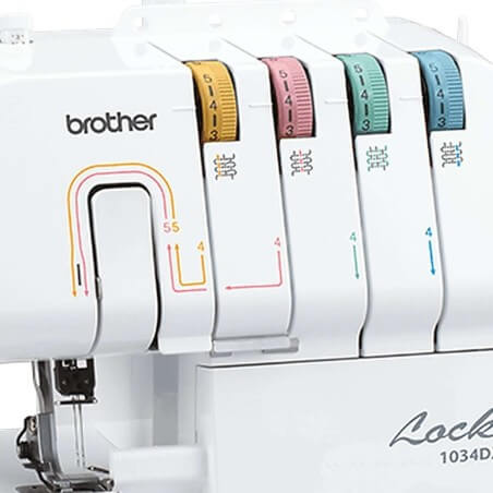 Molettes de tension codées couleur de la surjeteuse Brother 1034DX