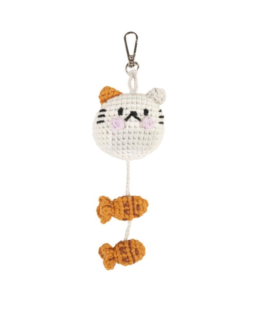 Kit amigurumi porte-clé Olivier le chat DMC - amigurumi terminé