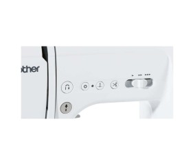 Touches de fonction de la Brother Innov-is A150 : marche-arret, coupe-fil automatique et variateur de vitesse
