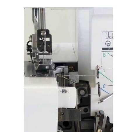 Boucleur supérieur, boucleur inférieur et couteau supérieur de la surjeteuse Brother 2104D