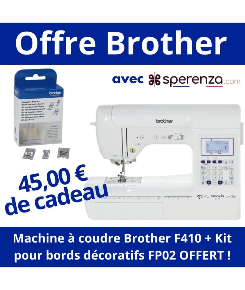Machine à coudre Innov-is F410 - Brother - Garantie 3 ans - Votre Complice Couture ParfaiT Kit pour bords décoratifs FP02