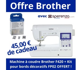 Machine à Coudre Innov-is F420 - Brother : Polyvalence, Précision et Fiabilité Kit
pour bords décoratifs FP02