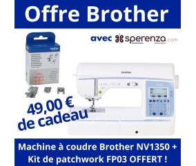 Machine à coudre Innov-is NV1350 - Brother - Garantie 3 ans - Blanc Kit de patchwork FP03