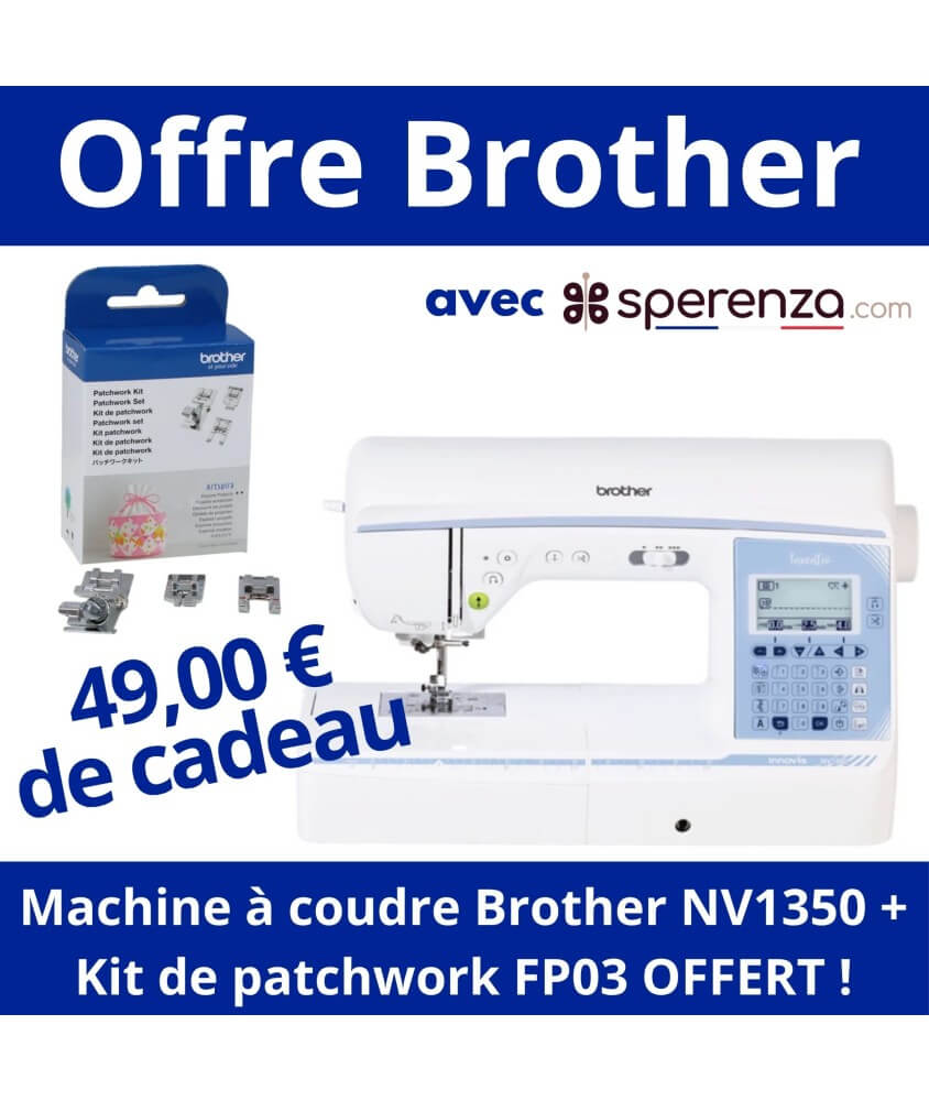 Machine à coudre Innov-is NV1350 - Brother - Garantie 3 ans - Blanc Kit de patchwork FP03