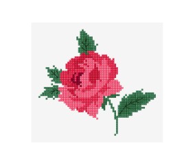 Grille point de croix Love Rose DMC - modèle à télécharger