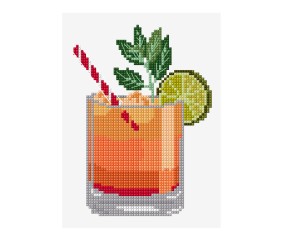 Grille point de croix Punch aux fruits DMC - modèle à télécharger