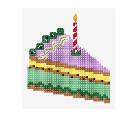 Grille point de croix Gâteau d'anniversaire DMC - modèle à télécharger