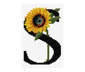Grille point de croix Lettre S alphabet floral DMC