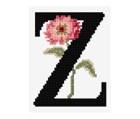 Grille point de croix Lettre Z alphabet floral DMC