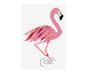 Grille point de croix Flamant rose DMC - modèle à télécharger